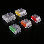 25/50/100Pcs 252/253/254/255 Fast Push-in Conductor Wiring Connector Terminal Block Compact Wire Connector 2/3/4/5Pin AWG18-12