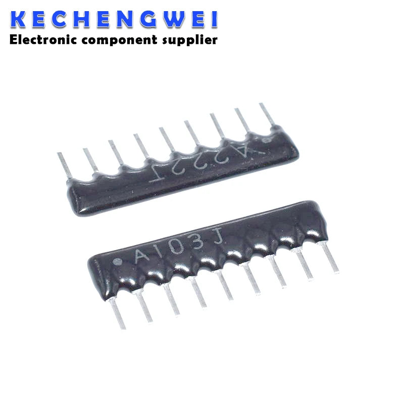 10pcs DIP exclusion Network Resistor array 9pin 47 100 220 330 470 510 680 1K 1.2K 1.5K 2K 2.2K 3.3K 4.7K 5.1K 5.6K 10K 100K ohm