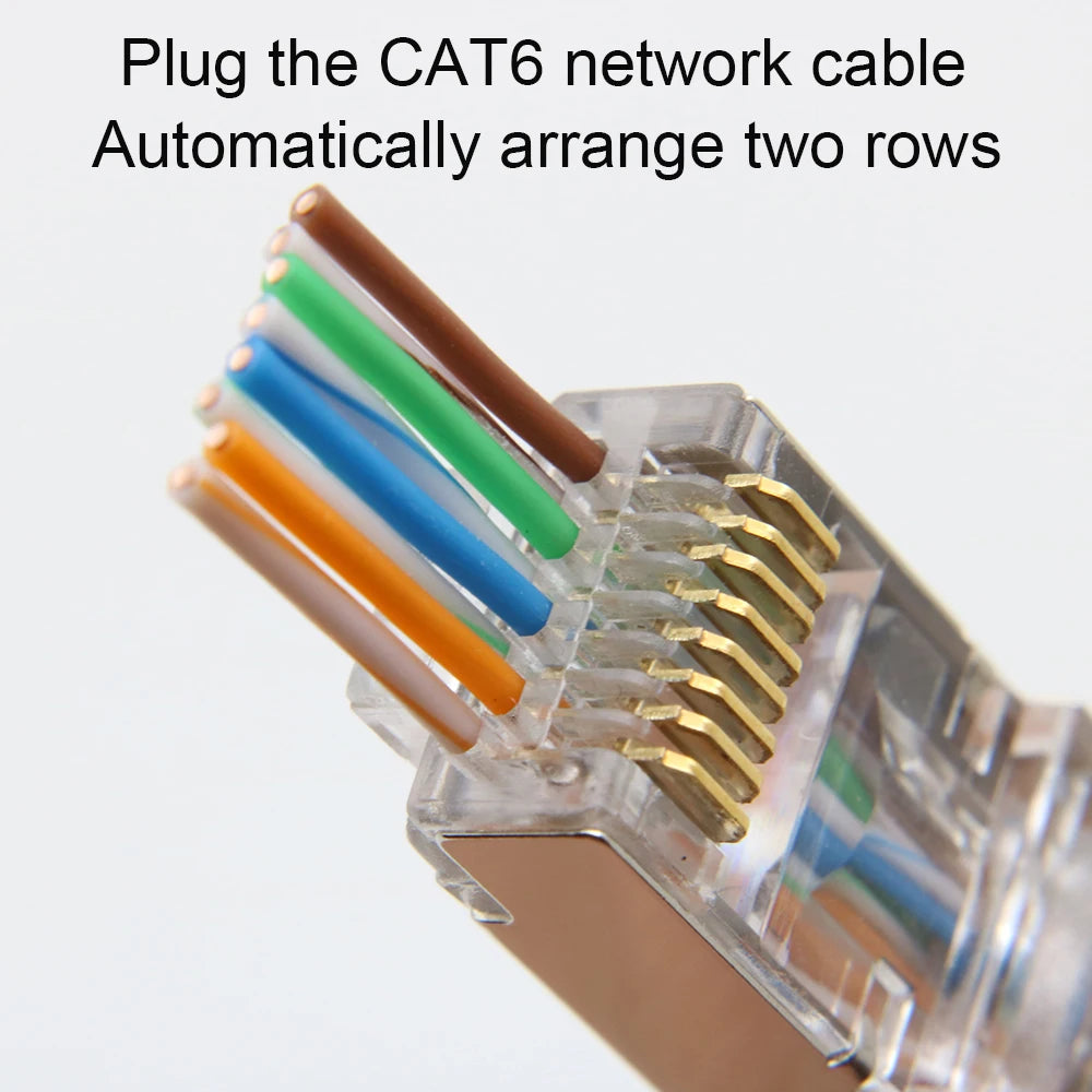 Xintylink RJ45 CAT6 Connector SFTP FTP STP Ethernet Cable Plug CAT5E CAT5 RG RJ 45 Network CAT 6 Metal Shielded Jack LAN 50U/6U