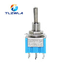 1PCS Blue 6-Pin DPDT ON-ON Mini MTS-203 6A125VAC Miniature Toggle Switches Button switch Dialing Single Power switches MTS203