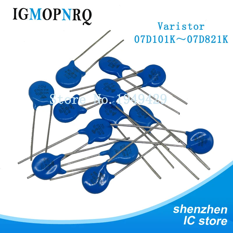 50PCS Piezoresistor  Varistor Series 7D 10D 14D 7D680K 7D220K 10D101K 10D681K 14D471K 14D561K 7D431K 10D621K 10D561K Resistor