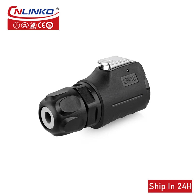 Cnlinko LP16 Industrial Aviation 8P8C Cat5e Waterproof RJ45 Ethernet Signal Connector for LED Display Scree Switch Equipment