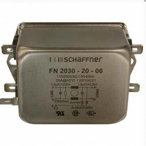 FN2030-20-06 LINE FILTER 250VAC 20A CHASS MNT