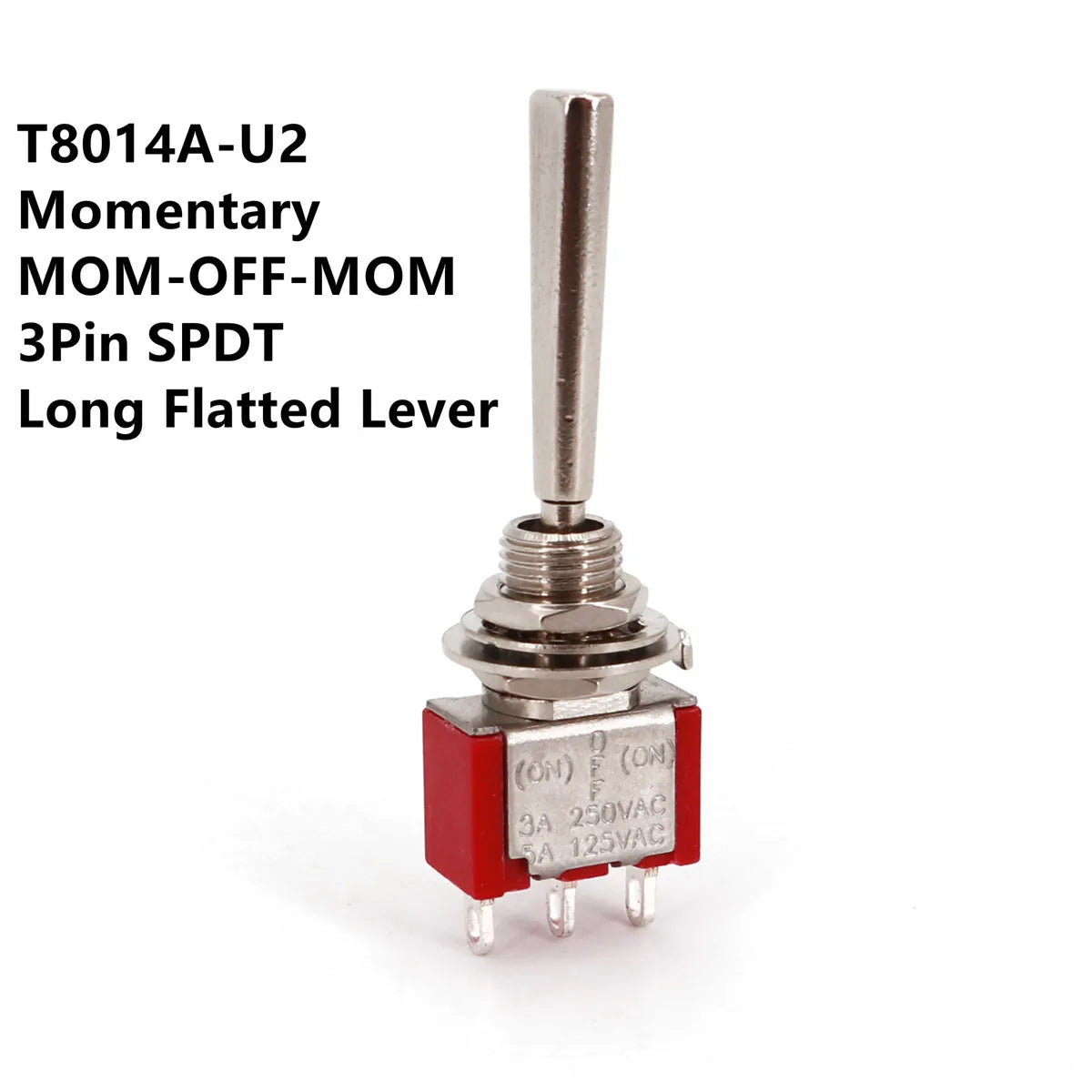 SH T80-T Series Flat Handle 6.35mm Panel Mount Mini Toggle Switch For RC Model Remote Controlller
