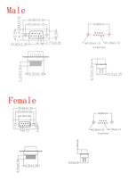 DB9 DB15 DB25 DB37 Male and Female RS232/9/15/25/37 Pin DB plug for welding plate connectors