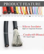 1M/5M Heat-resistant Cable 30 28 26 24 22 20 18 16 15 14 13 12 10 AWG Ultra Soft Silicone Wire High Temperature Flexible Copper