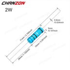 30Pcs 40 Values 2W 1% 1ohm - 1M ohm Metal Film Resistors 2Watt 2 W High Precision MF Fixed 1K 10K 100K 4R7 2K2 2.2K 4.7K 1Kohm