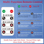 Multi-Function Solar PIR Motion Sensor Alarm Light Remote Control 129dB Siren For Home Garden Shed Caravan Farm Security Lamp