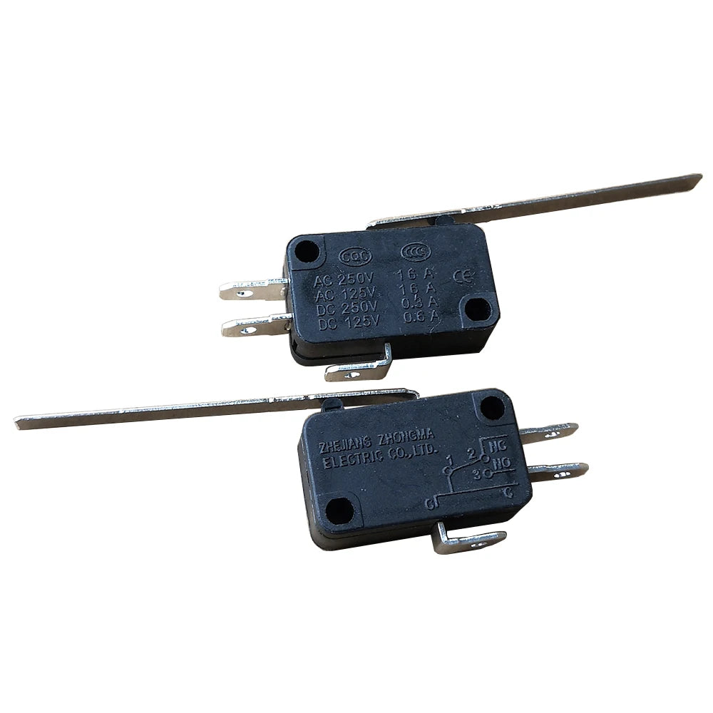KW7-9 SPDT Long Lever Micro Switches Momentary Microswitch 125V 250V 16A 1Normally Open 1 Normally Closed 1NO 1NC, 4-Pack