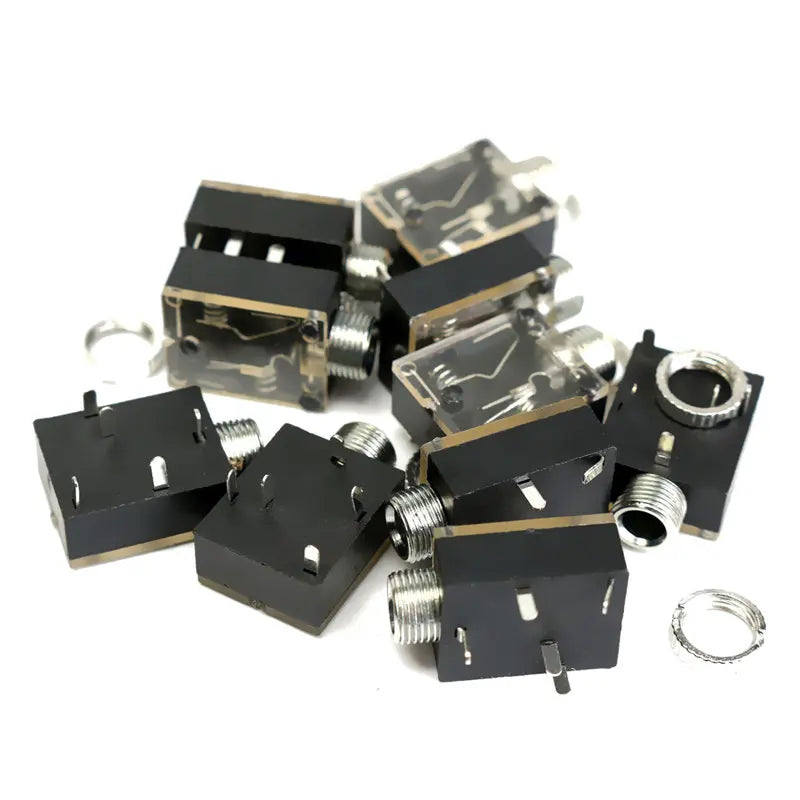 5/10Pcs PJ-324 3.5mm Audio Headphone Jack 5Pin Female Interface with Nut Mount PJ324 Socket Connector