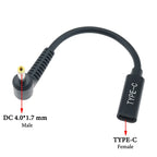 Cltgxdd USB 3.1 Type C Female to 4.0*1.35 5.5*2.5 4.5*3.0 4.0*1.7mm Male DC Plug Jack PD Power Charger Adapter Connector Cable