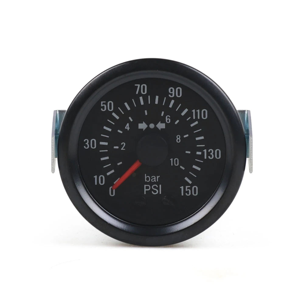 2" 52mm 0-10 Bar/0-150PSI Barometer Mechanical Air Pressure Gauge 12V Yellow Light Car Meter With Sensor NPT1/8
