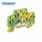 5Pcs STTB2.5-PE Ground Wire Connector Spring-cage 2 Level Earth Protect Plug Electrical STTB 2.5 PE Din Rail Terminal Block