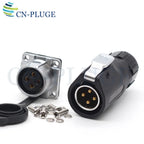 XHP20, IP67 2 3 4 5 67 8 9 10 12-Pin Waterproof Electrical Connector, 20mm Aviation Square Panel Mounting Male Plug