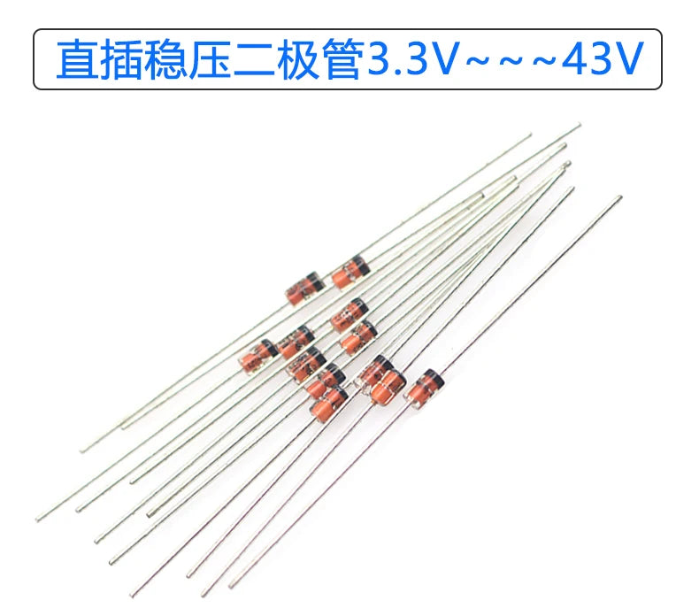 50pcs Zener Diode New Original 1N4734A 1N4734 1N4735A 1N4735 DO-41 1N4728-1N4755 3.6V--43V 1W 5v6 6v2 5.6v 6.2v