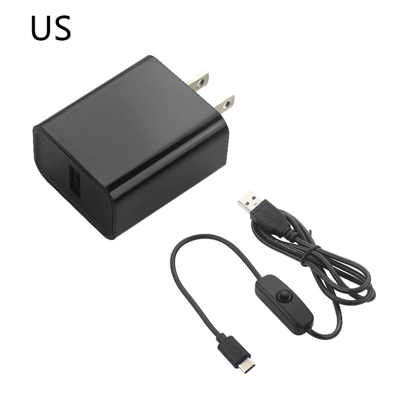 Raspberry Pi 4 Power Supply 5V 3A Power Adapter EU US UK SU USB Type C USB Cable with ON/OFF Switch for Pi 4 Orange Pi 3 4 LTS