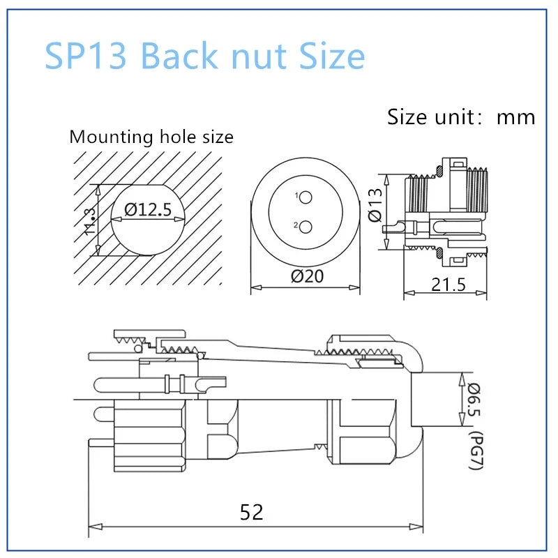 Waterproof Connector IP68 SP13 2/3/4/5/6/7/9PIN  Male Plug & Female Socket  Panel Mount Wire Cable Connector Aviation Plug