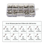 100Pcs Quick Blow Glass Tube Fuse Assorted Kits 5x20mm Fast-blow Fuses Set 0.2A-20A Electrical Circuit Protection