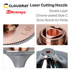 Ultrarayc Laser Nozzles Chrome-plated Double Layers D28 Caliber 1.2mm-1.6mm for Penta Sonic Cutting Metal