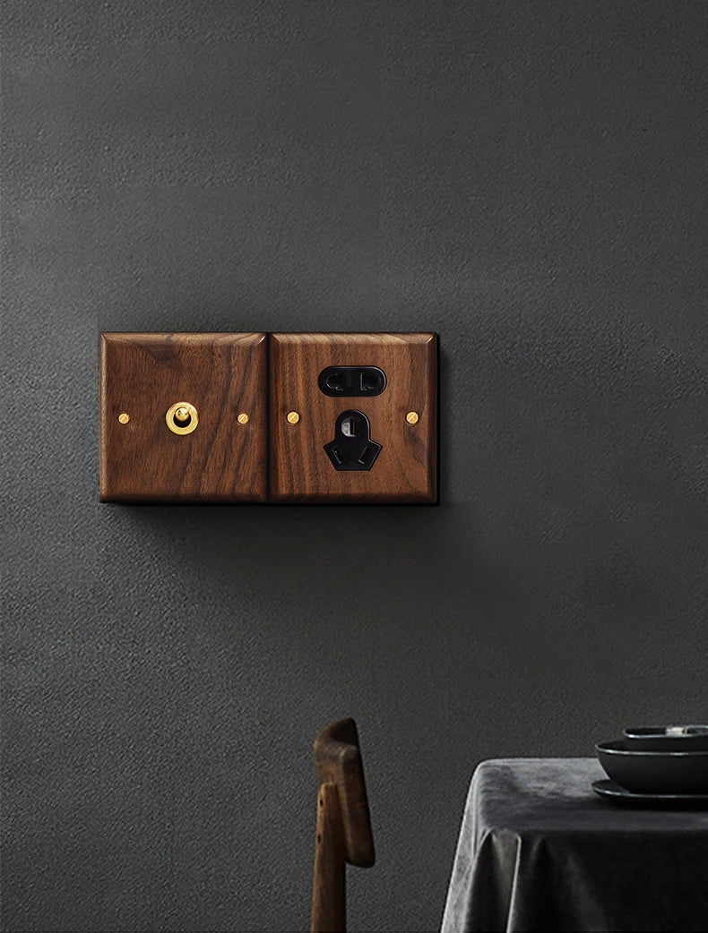 Toggle Wall Switch 1-4 Gang, Solid Wood Frame, EU French Wall Socket, Flush / Surface Mounting, Z6 Wallpad