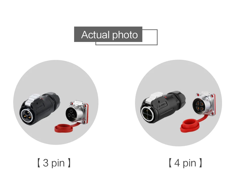 Cnlinko LP24 3 4Pin M24 Aviation Waterproof Power Connector Plug Socket for Radio Audio Visual Video Medical LED UAV Industry