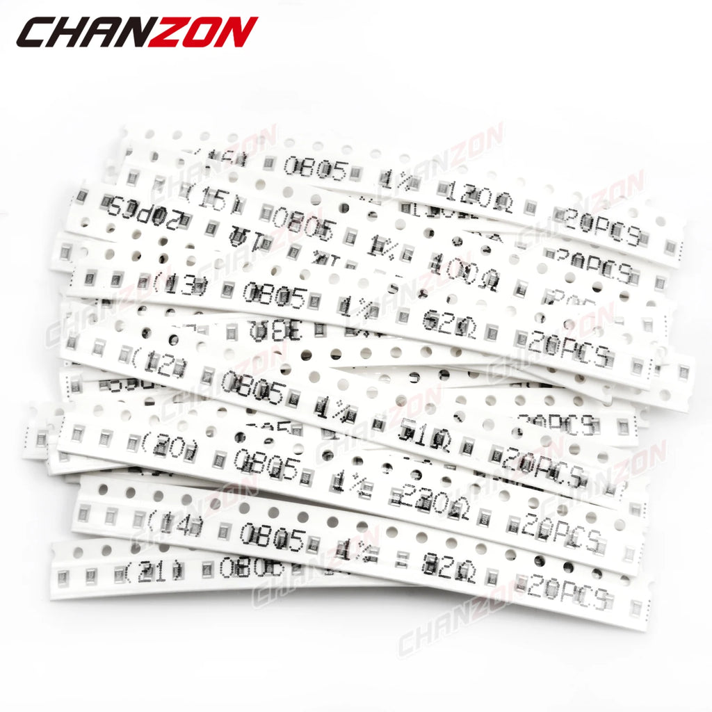 1200Pcs/lot 60 Values 0805 1% High Precision SMD Resistor Kit 0ohm 1 33 120 470 4.7K 20K 33K ohm 1/8W Resistance Assortment Set
