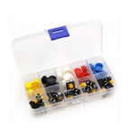 50PCS/box 12x12x7.3mm Micro Switch Momentary Tactile Push Button Switch with Knob Black White Yellow Blue Red Kit