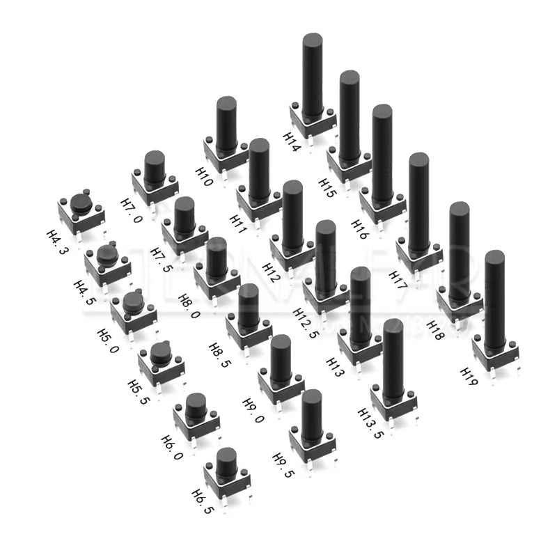 Tact Push Button Switch 12V Copper 4PIN DIP2 SMD Micro Switch 6X6X5 4.3 5 5.5 6 7 8 9 10 11 12 13 15MM TV Toys Home Use Button