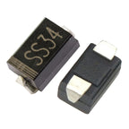 50pcs SS34 SMD Diode 3A/40V Schottky Diodes SMA Package Type A DO-214AC Model 1N5822