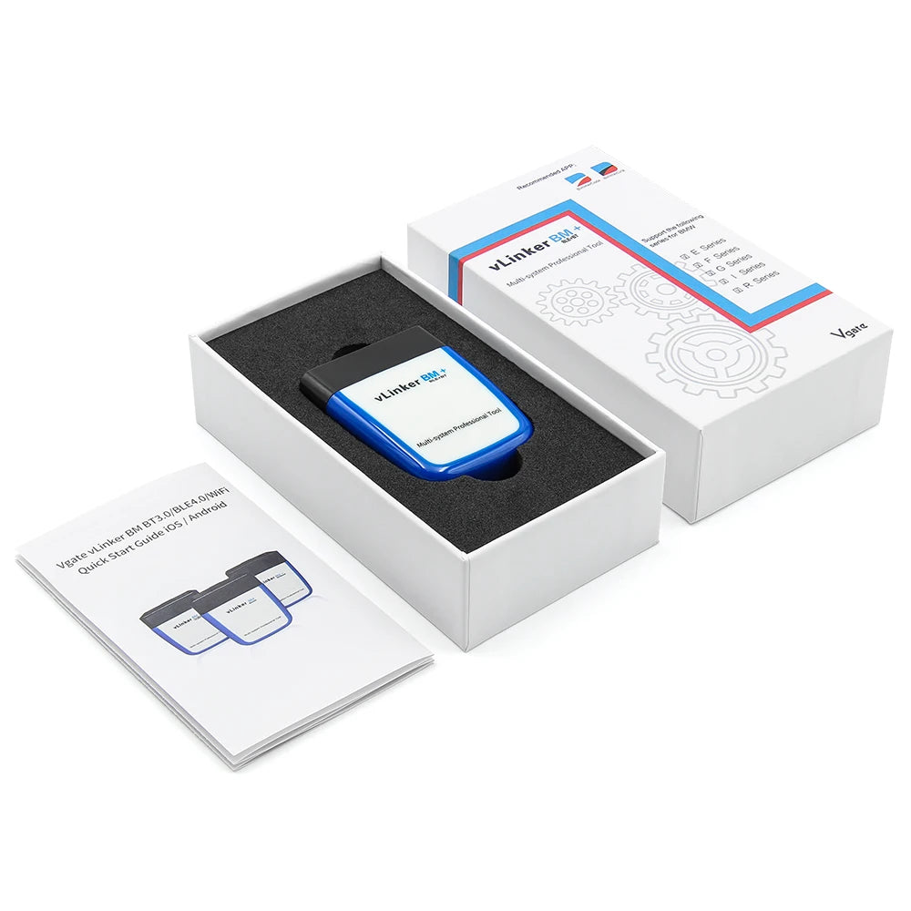 Vgate VLinker BM+ ELM327 V1.5 OBD2 Car Diagnostic Tool V1 5 Bluetooth 4.0 for Android iOS Auto Scanner for Bimmercode BT 4.0/3.0