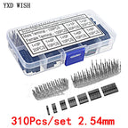 310Pcs/Box 2.54mm Male+Female Dupont Wire Jumper Line Cable 1/2/3/4/5/6/8 Pin Header Connector Housing Electronic DIY Kit