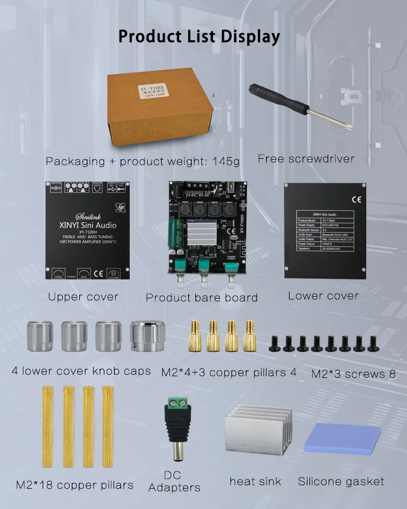 100W+100W TPA3116D2 Bluetooth 5.0 Power Subwoofer Audio Amplifier Board Home Theater HIFI Stereo Audio Amplifier AMP AUX