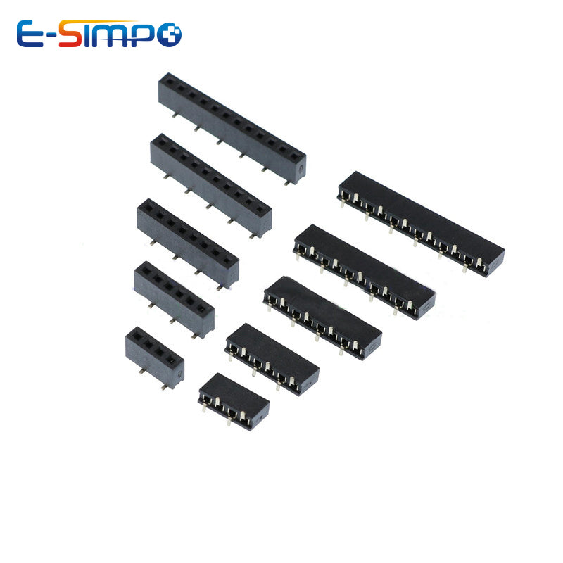 50pcs 2.54mm Single Row Vertical SMD Short Low Profile Insulation 3.5mm 1x2/3/4/5P 6P 7P-40P Rohs Gold Female Socket Connector