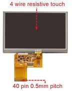 IPS 4.3 inch 40PIN HD TFT LCD Capacitive Screen (Touch/No Touch) 24Bit TTL-RGB Interface GT1151Q 6P I2C Interface 800*480