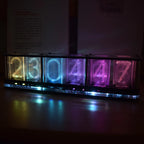 【Big Font】DIY Rainbow RGB Full Color LED Digital Retro Glow Analog Nixie Tube DS3231 Electronic Clock Music Spectrum Display Kit