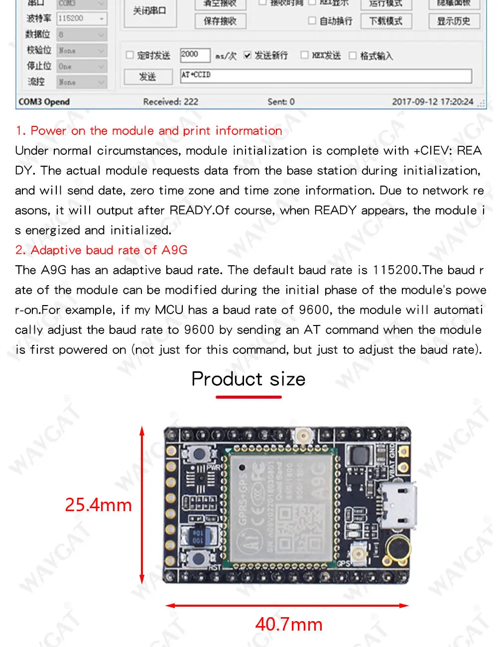 GSM / GPRS + GPS / BDS Development Board A9G Development Board \ SMS \ Voice \ Wireless Data Transmission + Positioning
