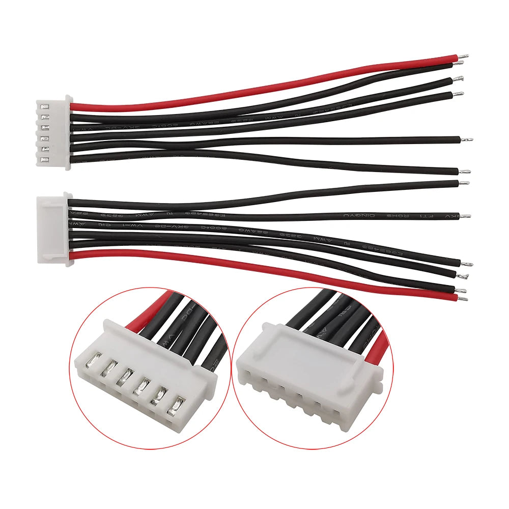 5Pcs JST XH 1s 2s 3s 4s 5s 6s 7s Battery Balancing Charge Plug Silicone Wire JST XH Female Cable 200mm 22AWG for RC Parts