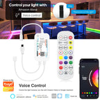 Tuya Wifi 5in1 LED Strip Lights Kit DC12V 5050 RGBCCT RGB+W+WW APP/Voice/Remote Control Smartlife for Alexa Google Home 1M-5M