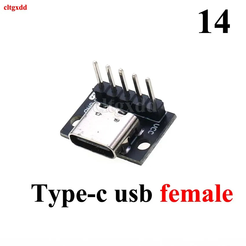 1pcs Micro Mini USB Type C USB 2.0 3.0 Male Female PCB Connector 90 Degree Data Charging Cable Jack Test Board with Pin Header