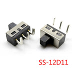 10PCS Slide Switch Micro-power Toggle Switch Single and Double-row Direct-inserted Horizontal Sliding Second Gear Third Gear