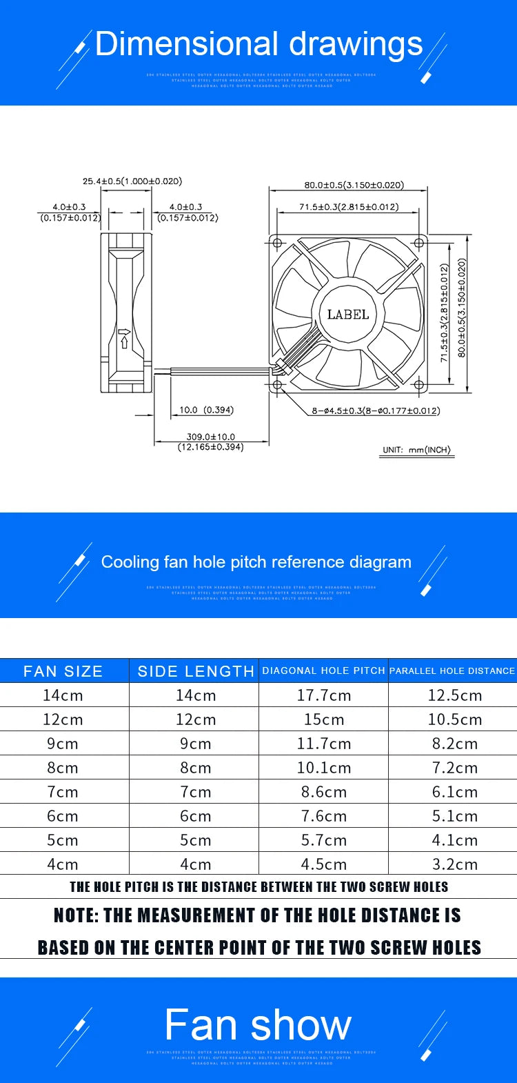 ACP8025 8cm 80mm Fan 80x80x25mm DC5V 12V 24V 2pin Cooling Fan Suitable for Chassis Power Inverter