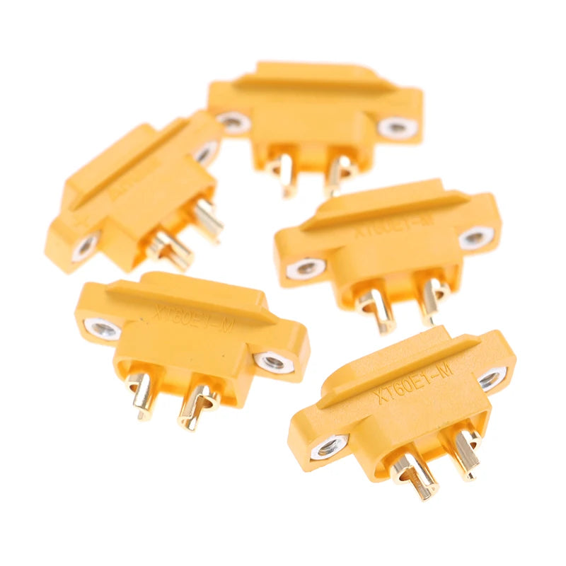 5pcs XT60E-M Mountable XT60 Male Plug Connector Model Aircraft Power Battery Plug Fixed Version Male XT60E1-M