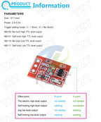 TZT TTP223 12V 1-Channel Touch Relay Module Capacitive Touch Key Switch Sensor Self-Locking/No-Locking HTTM Touch Button