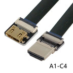 FPV Micro Mini HDMI-compat 90 Degree Connector FPC Flexible Flat HD Ribbon Cable FFC Pitch 20pin For Drone Gopro DSLR Gimbal Kit