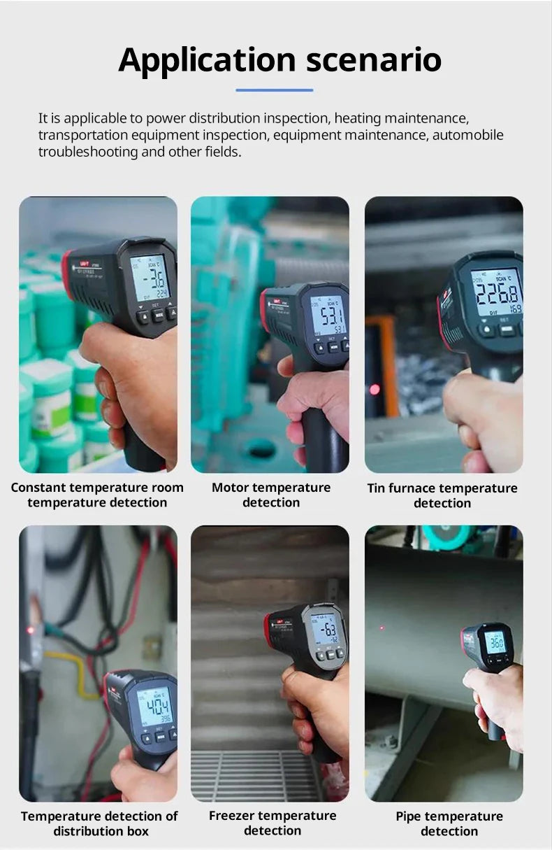 UNI-T Infrared Thermometer UT306S UT306C Non-contact Industrial Laser Digital Temperature Meter Temperature Gun Tester -50-500