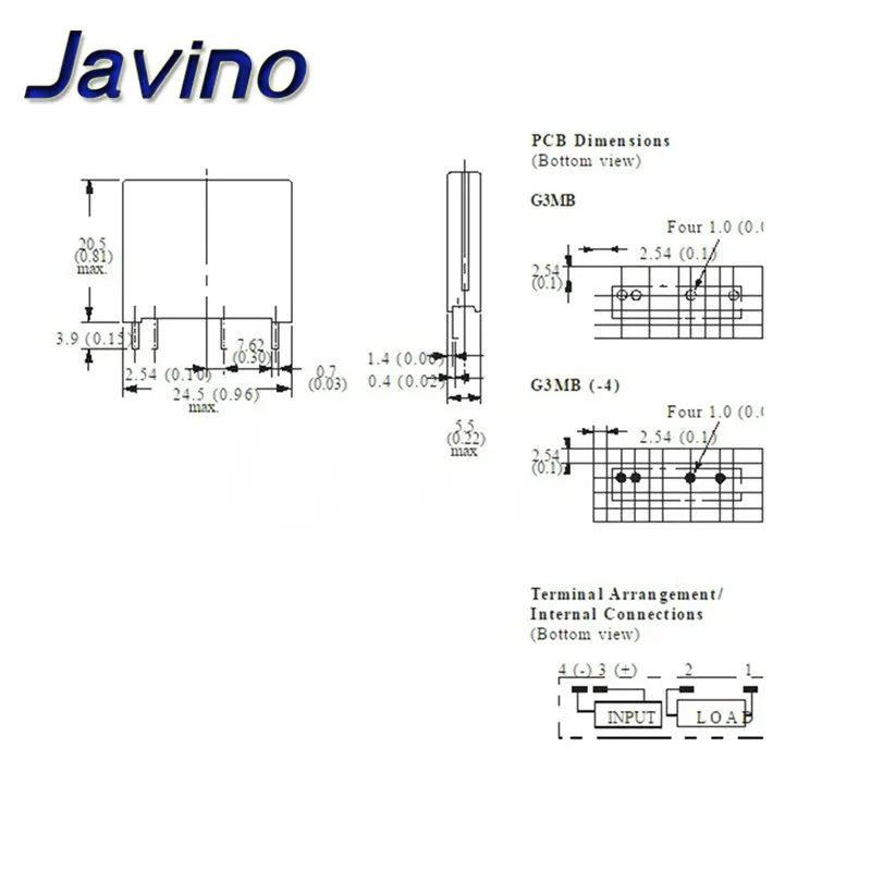 5V 12V 24V DC-AC Solid State Relay Module G3MB-202P G3MB 202P PCB SIP SSR AC 240V 2A Snubber Circuit Resistor Relay Switch