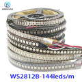 DC5V WS2812B 5m/Roll 30/60/144leds/m Black/White PCB IP30/IP65/IP67 5050RGB Individually Addressable Smart led pixel strip light