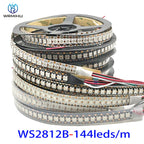 DC5V WS2812B 5m/Roll 30/60/144leds/m Black/White PCB IP30/IP65/IP67 5050RGB Individually Addressable Smart led pixel strip light