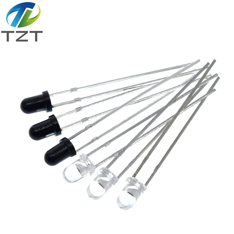 F3 3MM 940nm LEDs infrared emitter and IR receiver diodes each 5pcs Infrared to tube For arduino