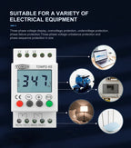 TOMZN 3 Phase Din Rail Adjustable Under Over Voltage Protector Voltage Monitoring Sequence Protection Relay